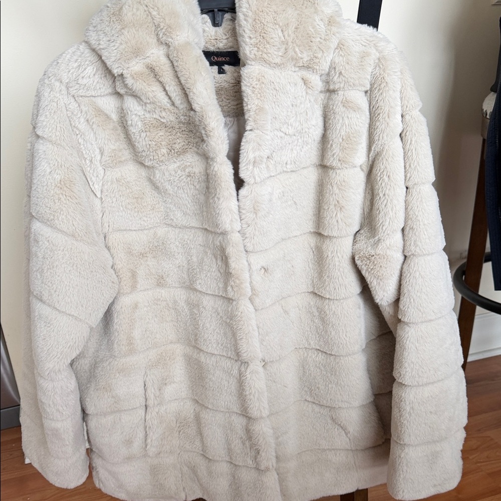 Quince Plush Cream Faux Fur Jacket
